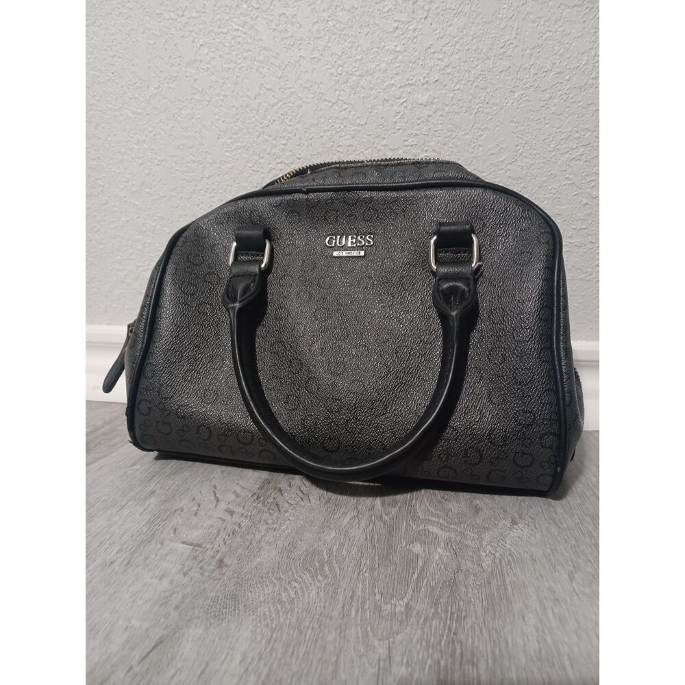 EUC GUESS Gray Canvas Mini Hand Bag